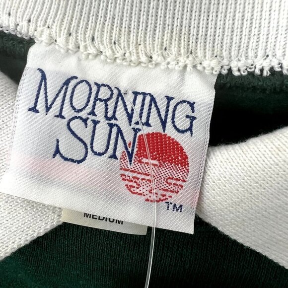 Vintage Morning Sun Womens Medium Green Winter Snow Birds Collard Sweatshirt - Picture 4 of 12